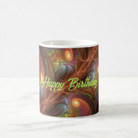 Colourful Fluorescent Abstract Trippy Brown Fracta