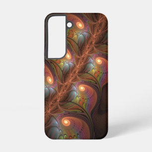 Colourful Fluorescent Abstract Trippy Brown Fracta Samsung Galaxy Case