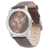 Colourful Fluorescent Abstract Trippy Brown Fracta Watch (Angled)