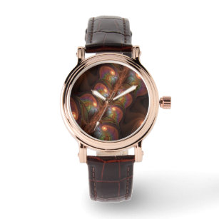 Colourful Fluorescent Abstract Trippy Brown Fracta Watch