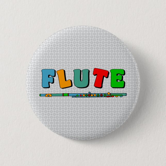 Colourful Flute 2 Inch Round Button (Front)