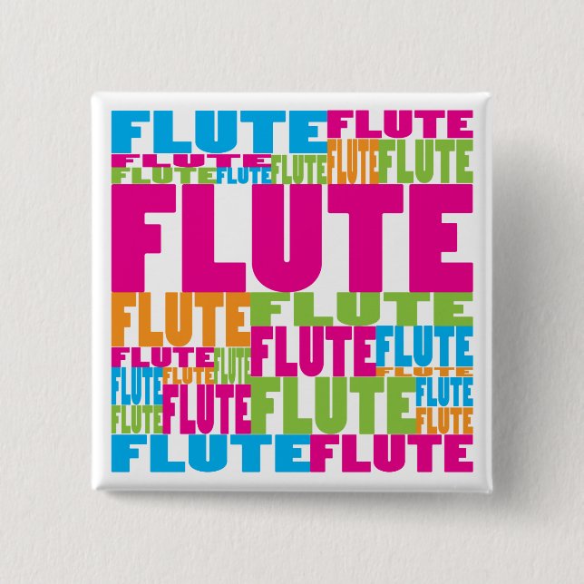 Colourful Flute 2 Inch Square Button (Front)