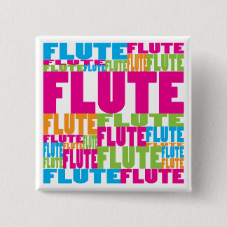 Colourful Flute 2 Inch Square Button