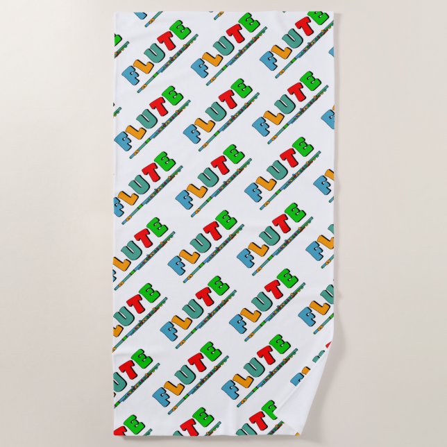 Colourful Flute Beach Towel (Front)