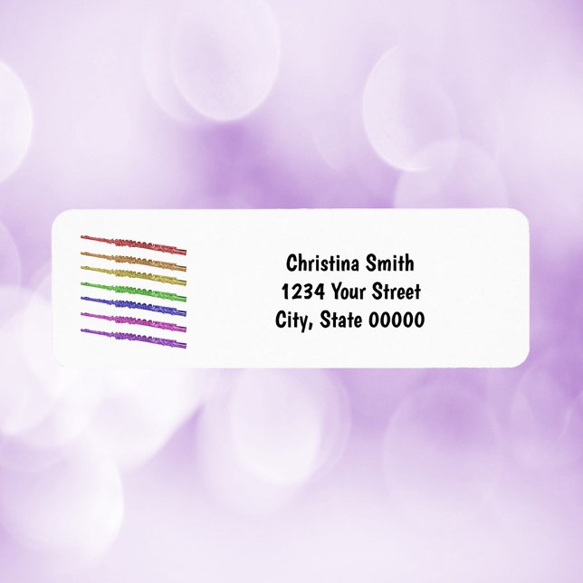 Colourful Flute Personalize Return Address (A return address with colorful flutes and personalized text.)