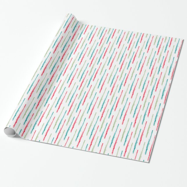 Colourful Flutes Wrapping Paper (Unrolled)