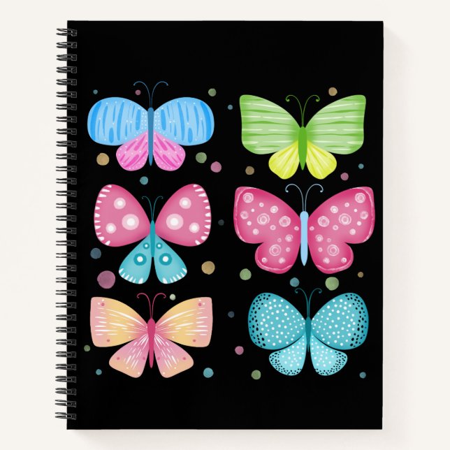 Colourful Flutter Friends Notebook (Front)