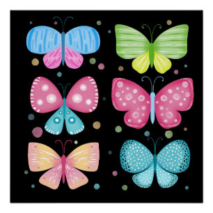Colourful Flutter Friends Poster