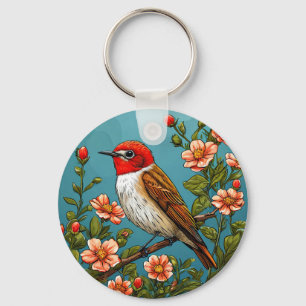 Colourful flycatcher Bird Keychain