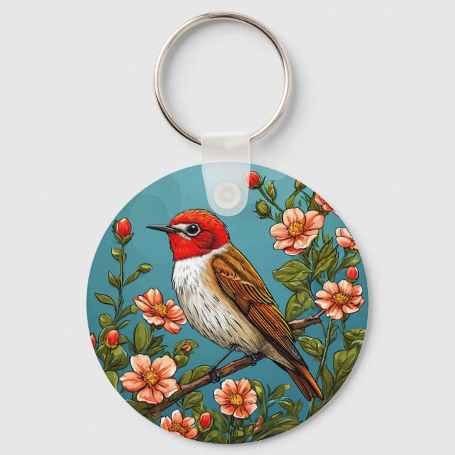 Colourful flycatcher Bird Keychain (Front)