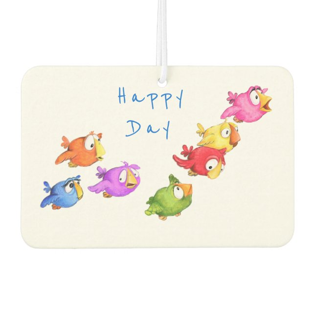 Colourful Flying Birds Air Freshener Sparrows (Front)