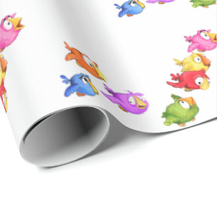 Colourful Flying Birds Wrapping Paper