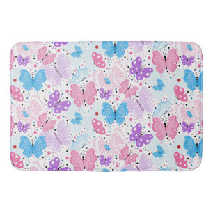 Colourful Flying Butterflies Bath Mat
