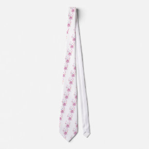 Colourful Flying Butterflies with Crown Art Print Tie