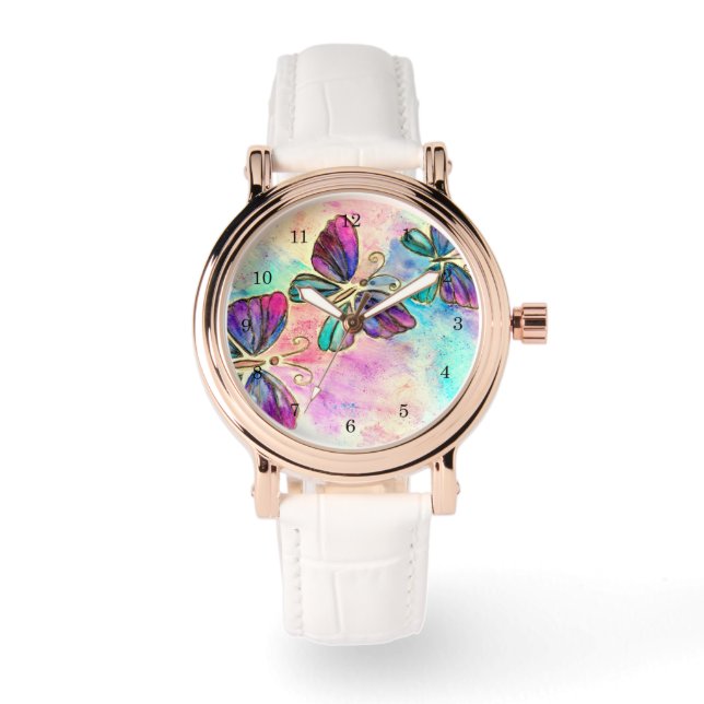 Colourful Flying Butterfly Watch (Front)