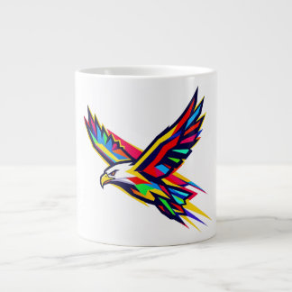 Colourful Flying Eagle Rainbow Logo Sports Gift Large Coffee Mug
