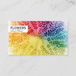 Colourful Foliage Pattern   Natural Business Card
