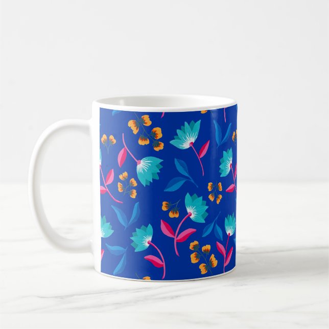 Colourful Folk Art Floral pattern Coffee Mug (Left)