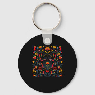 Colourful Folk Art Illustration Featuring A Panda Keychain