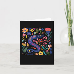 Colourful Folk Art Illustration Of A Stylized Eel  Card