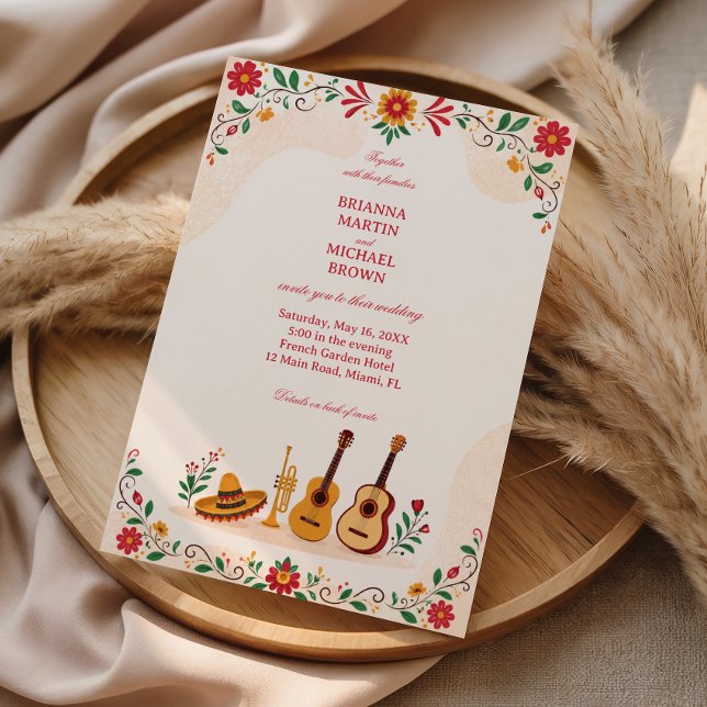 Colourful Folk Botanical Fiesta Mexican Invitation (Creator Uploaded)