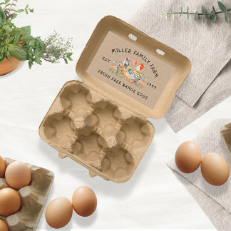 Colourful Folk Chicken Floral Egg Carton Sticker