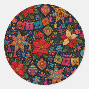 Colourful Folk Christmas Stickers