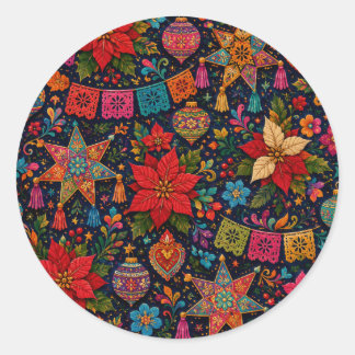 Colourful Folk Christmas Stickers