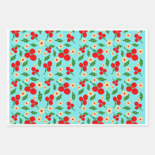 Colourful Folk Floral Pattern Wrapping Paper