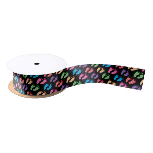 Colourful Footprints Ribbon Satin Ribbon