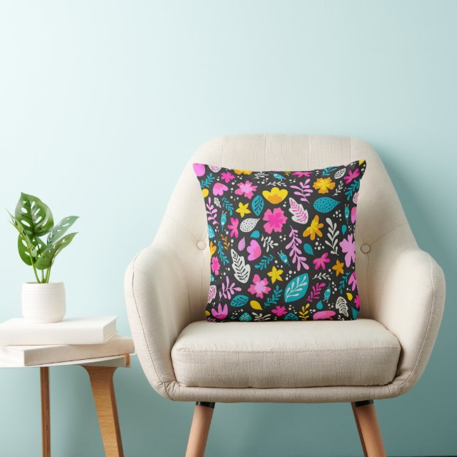 Colourful Forest 16x16 Throw Pillow (Chair)