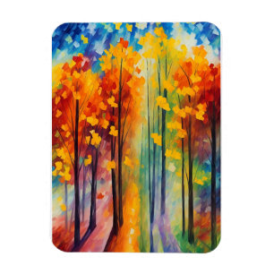 colourful forest illustration magnet
