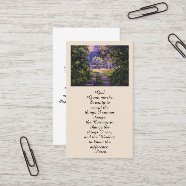 Colourful Forest Light Memorial Prayer Card (Front/Back In Situ)