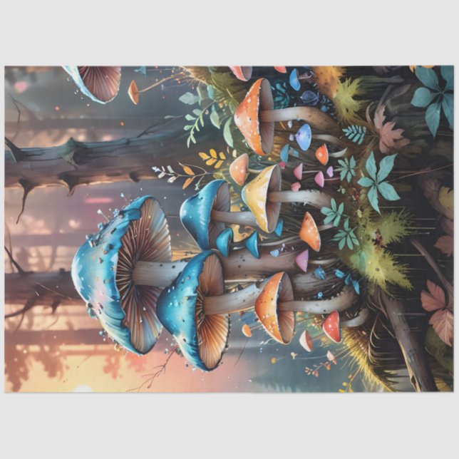 Colourful Forest Mushroom Art II Tissue Paper (Front)