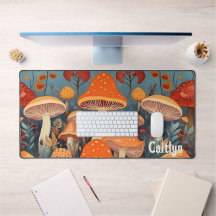 Colourful Forest Mushrooms Personalized Name