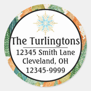 Colourful Forest of Evergreen Xmas Address Labels