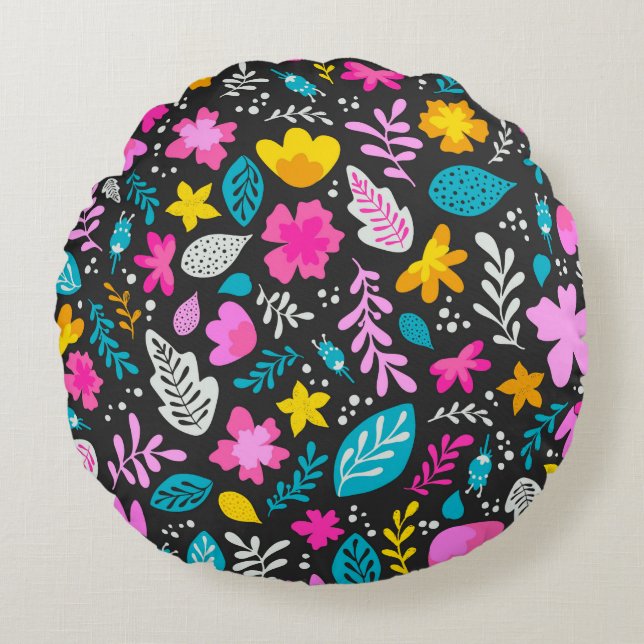 Colourful Forest Round Pillow (Front)