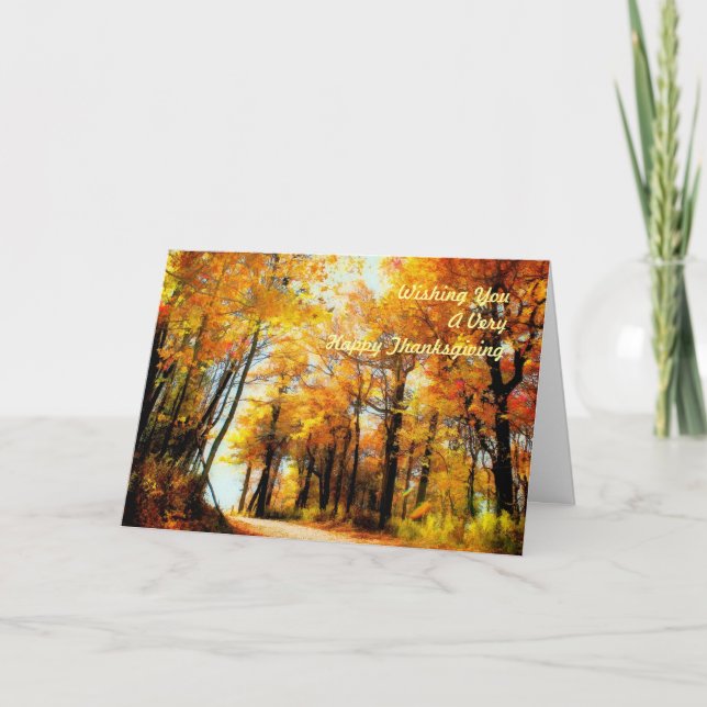Colourful Forest Thanksgiving Greeting Card (Front)