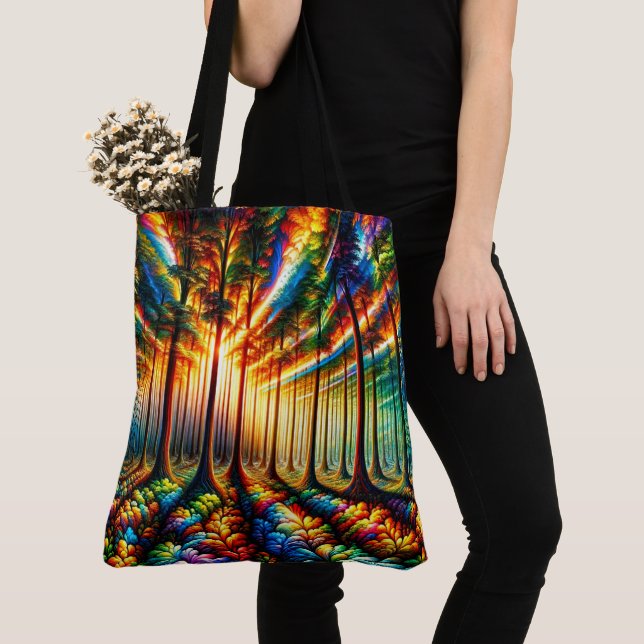 Colourful Forest Tote Bag (Close Up)