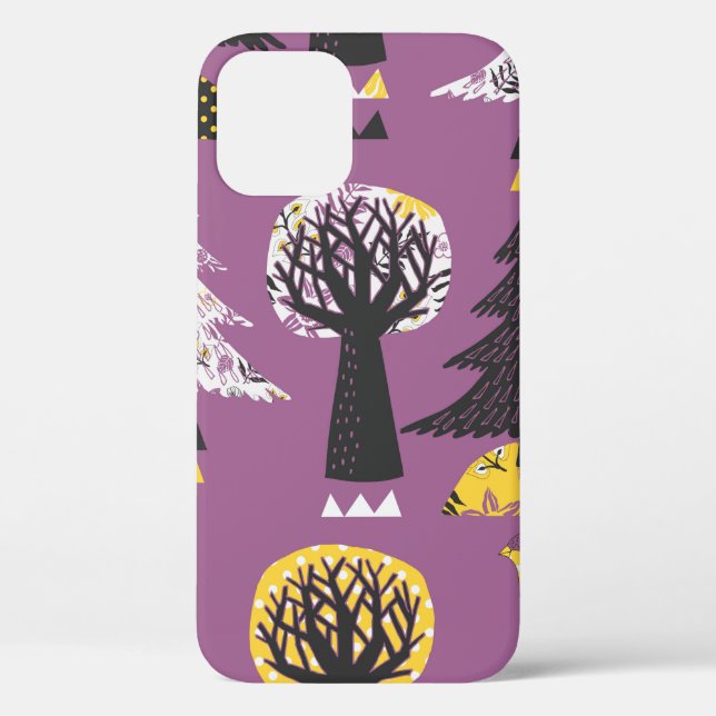 Colourful Forest With Bird Seamless Tile Case-Mate iPhone Case (Back)