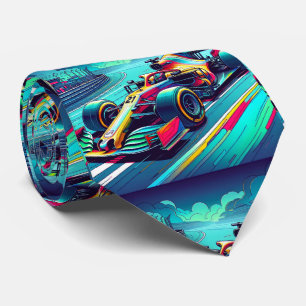 Colourful Formula 1 Race Car 2 Tie
