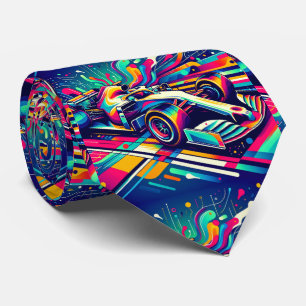 Colourful Formula 1 Race Car 3 Tie