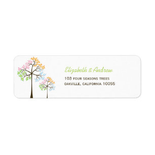 Colourful Four Seasons Trees Wedding Address