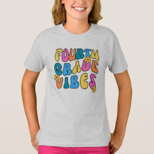 Colourful Fourth Grade Vibes Back to School Retro T-Shirt