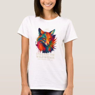 Colourful Fox Art T-Shirt