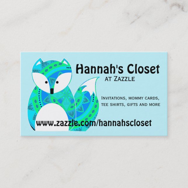 Colourful Fox Business Card (Front)