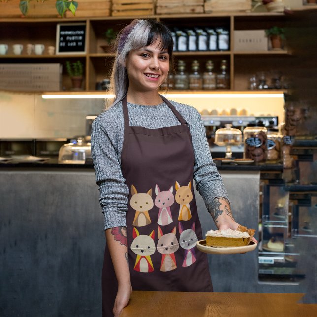 Colourful Fox Cartoon Apron (Creator Uploaded)