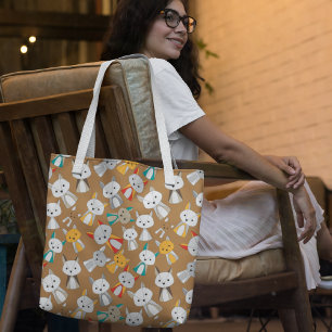 Colourful Fox Cartoon Tote Bag