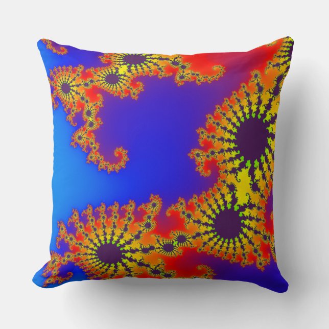 Colourful Fractal 120717(02) Throw Pillow (Front)