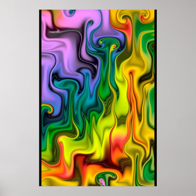 Colourful Fractal Abstract Poster (Front)